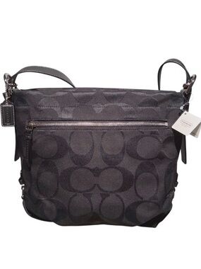 Coach Black Signature Jacquard 🌺Shoulder Crossbody Bag NWT
